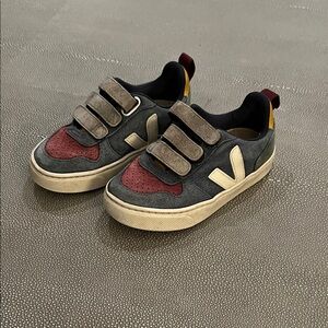 Veja Kids' Sneakers with Red and Gray Velcro